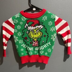 Green and Red Grinch Kids Sweater